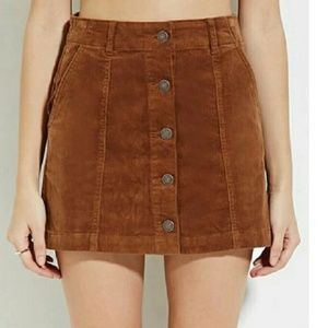 Forever21 Brown Corduroy Skirt